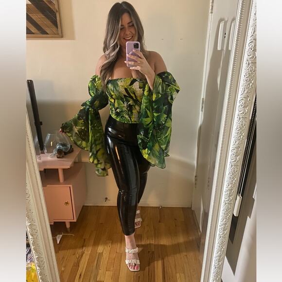 NEW SPANX black latex leggings size XL Petite - Picture 9 of 9